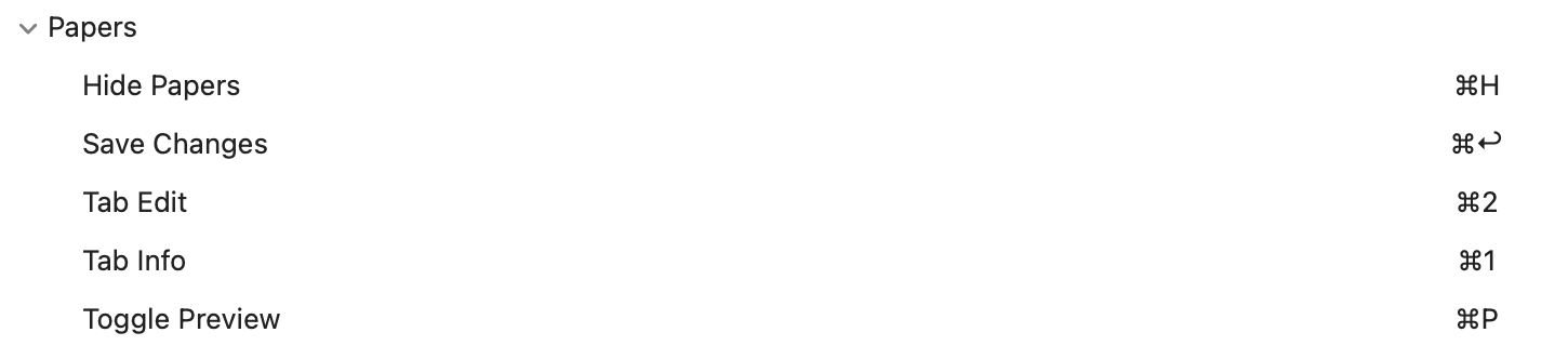 FastScripts Papers shortcuts